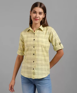 TANDUL  Women Regular Fit Checkered Formal Shirt