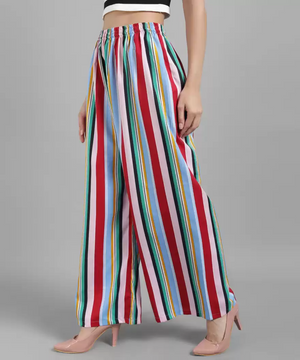 TANDUL  Regular Fit Women Multicolor Crepe Trousers
