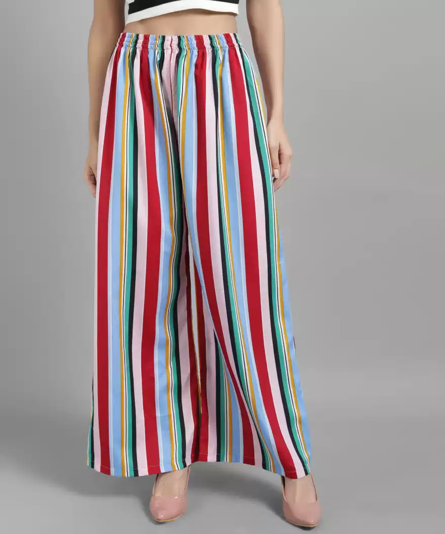 TANDUL  Regular Fit Women Multicolor Crepe Trousers