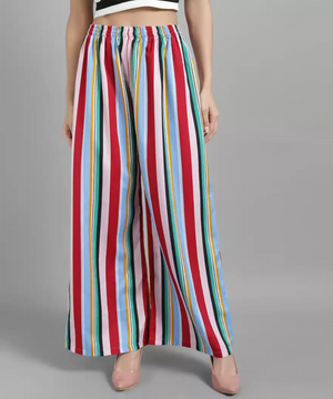 TANDUL  Regular Fit Women Multicolor Crepe Trousers