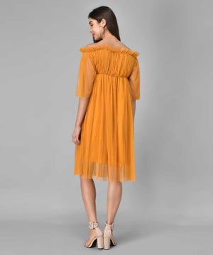 Women Layered Yellow Dress