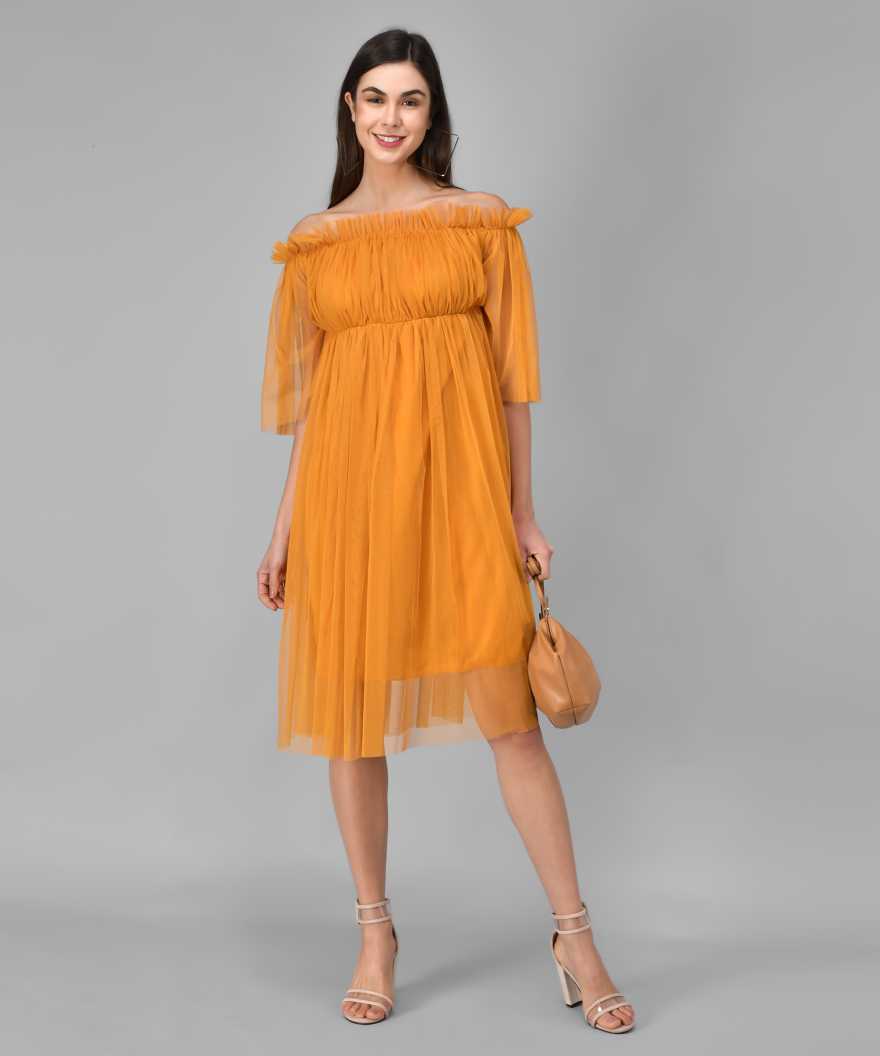 Women Layered Yellow Dress