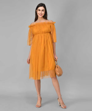 Women Layered Yellow Dress