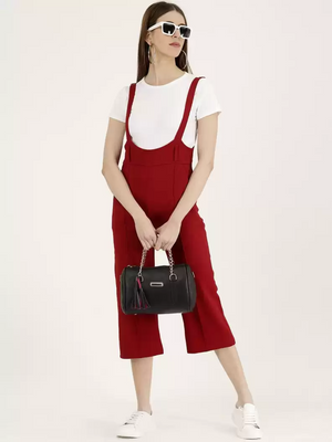 TANDUL  Women Maroon Dungaree