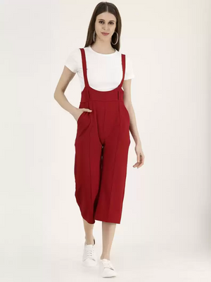 TANDUL  Women Maroon Dungaree