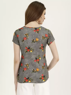 TANDUL  Casual Regular Sleeves Printed Women Multicolor Top