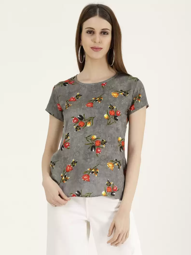 TANDUL  Casual Regular Sleeves Printed Women Multicolor Top