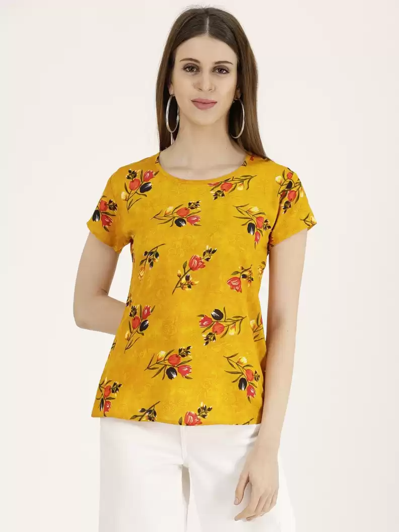 TANDUL  Casual Regular Sleeves Printed Women Multicolor Top