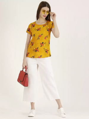 TANDUL  Casual Regular Sleeves Printed Women Multicolor Top