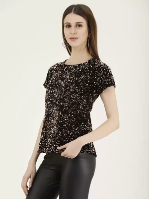 TANDUL  Casual Regular Sleeves Embellished Women Multicolor Top