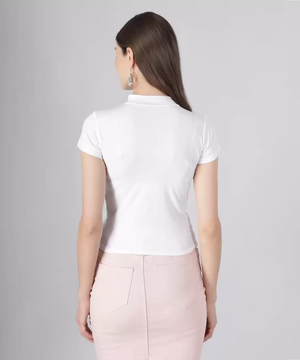 TANDUL Casual Regular Sleeves Solid Women White Top