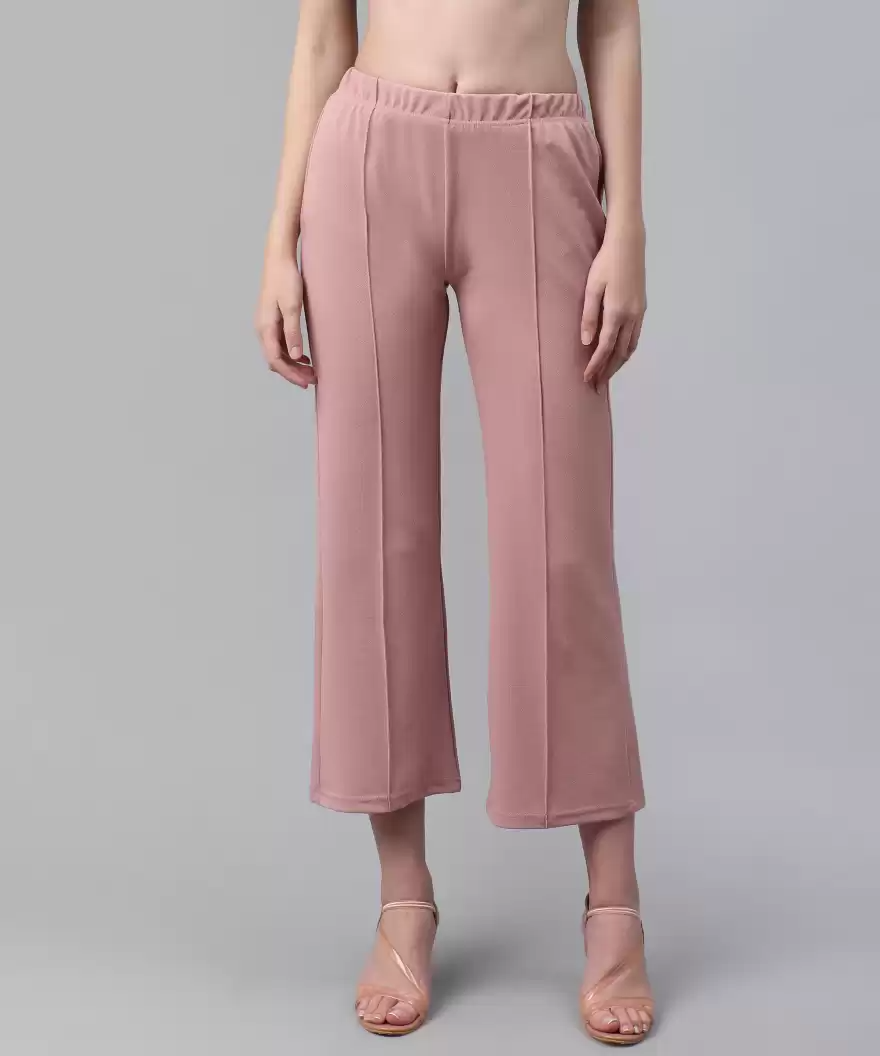TANDUL  Regular Fit Women Pink Lycra Blend Trousers