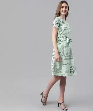 Women A-line Multicolor Dress