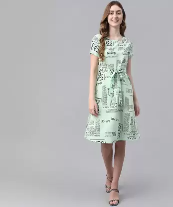 Women A-line Multicolor Dress