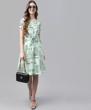 Women A-line Multicolor Dress