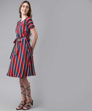 Women A-line Multicolor Dress
