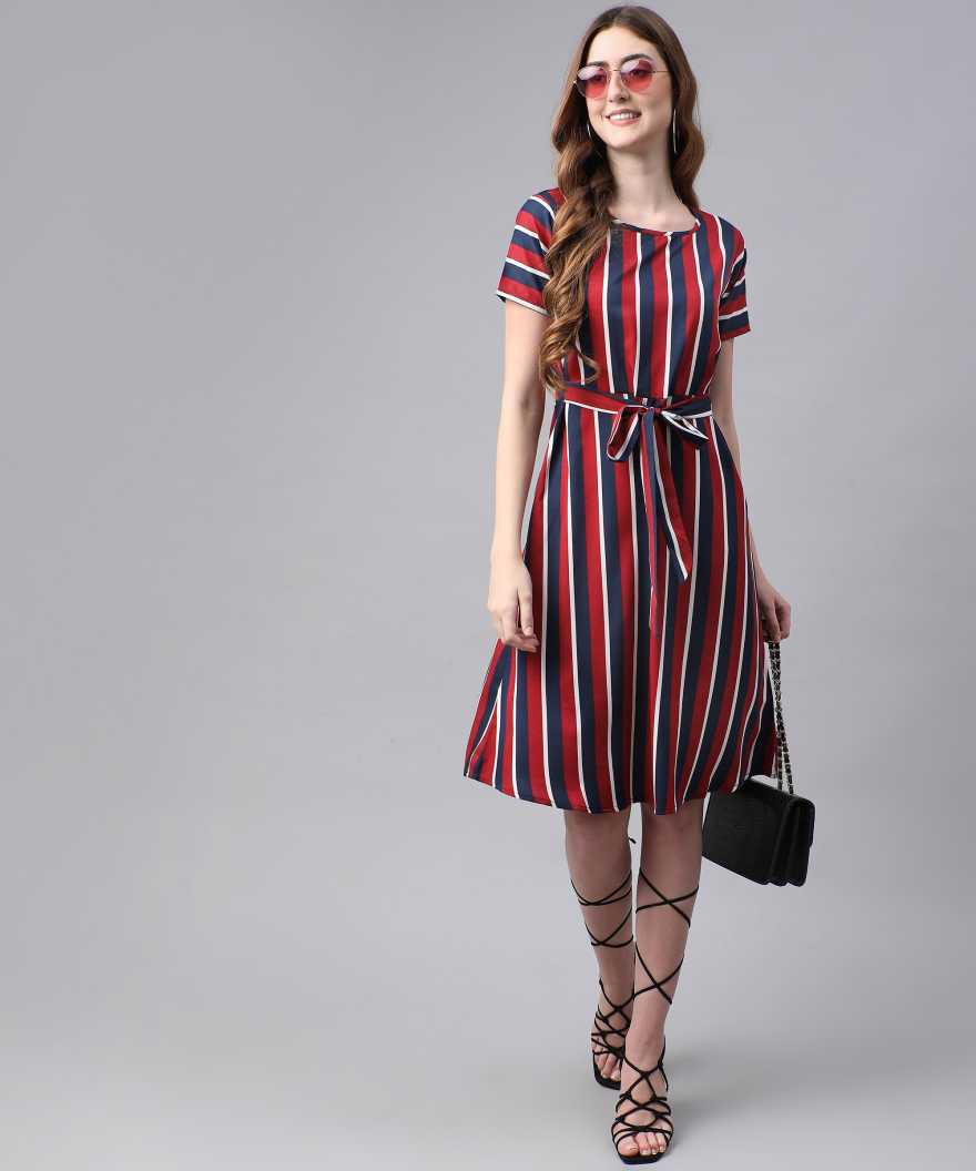 Women A-line Multicolor Dress