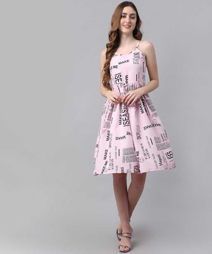 Women Fit and Flare Multicolor Dress