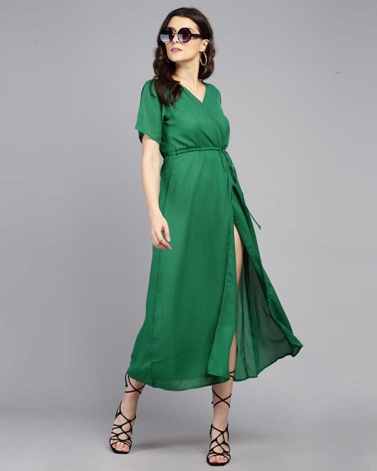 TANDUL  Women Maxi Green Dress