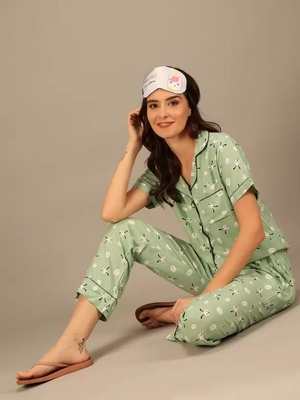 TANDUL  Women Printed Multicolor Shirt & Pyjama set