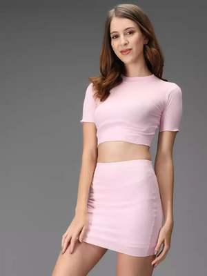 TANDUL  Women Two Piece Dress Pink Dress