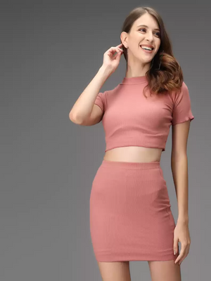 TANDUL  Women Two Piece Dress Pink Dress