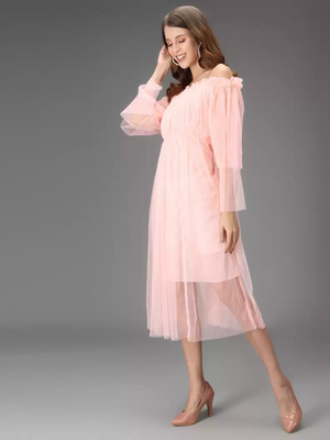 TANDUL  Women Fit and Flare Pink Dress