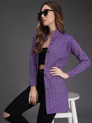 TANDUL  Woven Collared Neck Casual Women Multicolor Sweater