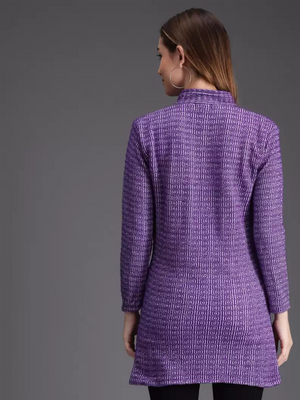 TANDUL  Woven Collared Neck Casual Women Multicolor Sweater