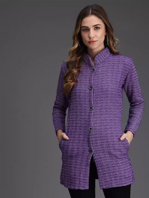 TANDUL  Woven Collared Neck Casual Women Multicolor Sweater