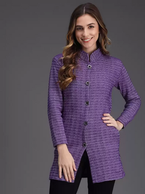 TANDUL  Woven Collared Neck Casual Women Multicolor Sweater