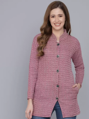 TANDUL  Woven Collared Neck Casual Women Multicolor Sweater