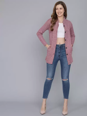TANDUL  Woven Collared Neck Casual Women Multicolor Sweater