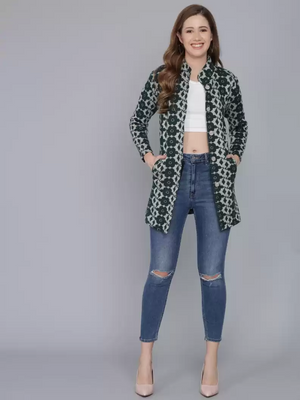 TANDUL  Self Design Collared Neck Casual Women Multicolor Sweater