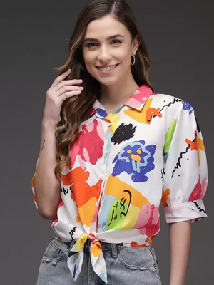 TANDUL  Women Regular Fit Printed Formal Shirt