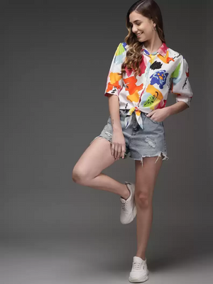 TANDUL  Women Regular Fit Printed Formal Shirt