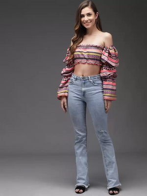 TANDUL  Casual Regular Sleeves Printed Women Multicolor Top