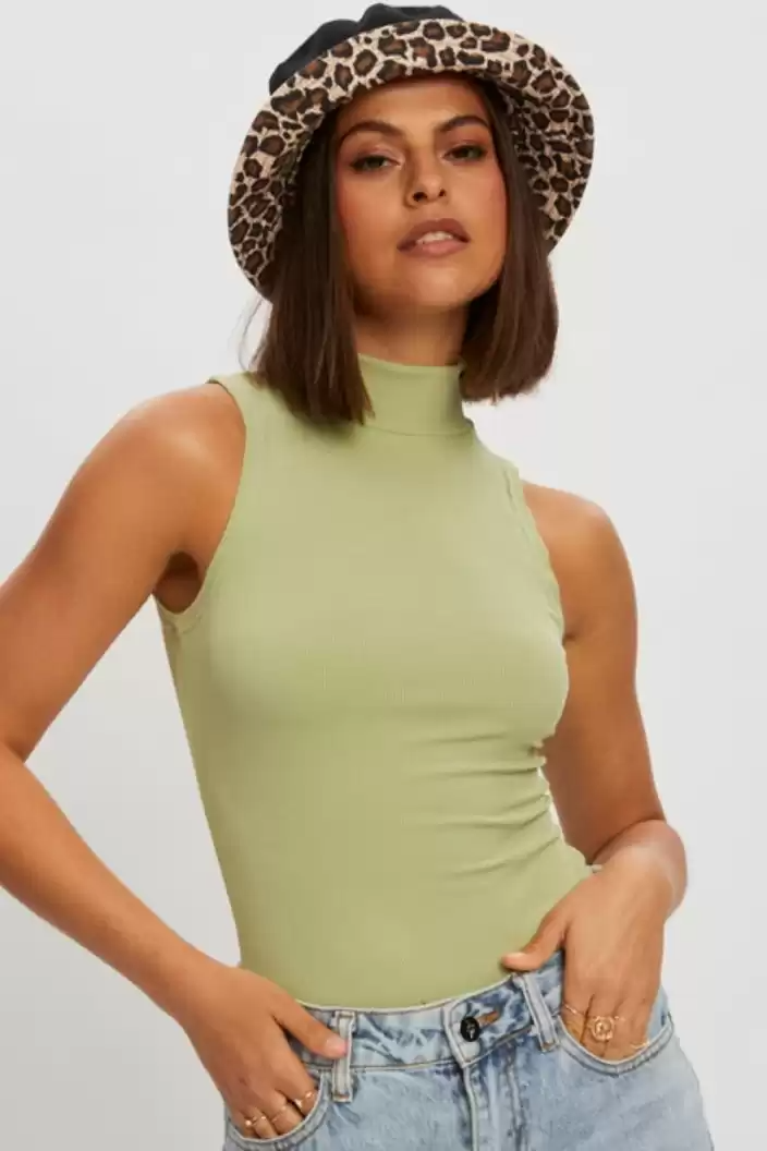 TANDUL  Casual Sleeveless Solid Women Green Top
