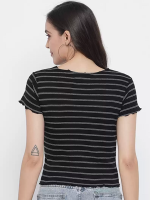 TANDUL  Casual Regular Sleeves Striped Women Multicolor Top