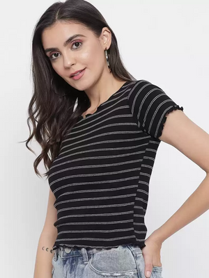 TANDUL  Casual Regular Sleeves Striped Women Multicolor Top