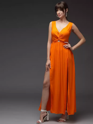 TANDUL  Women Fit and Flare Orange Dress