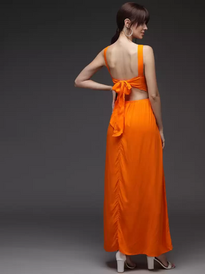 TANDUL  Women Fit and Flare Orange Dress