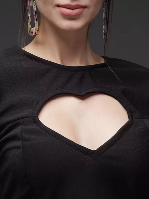 TANDUL  Casual Regular Sleeves Solid Women Black Top