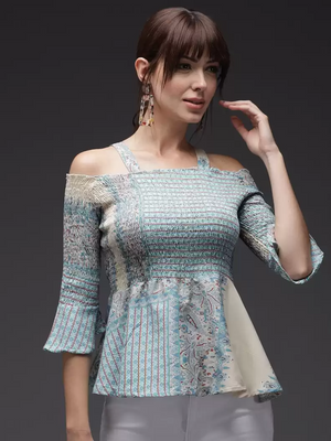 TANDUL  Casual Regular Sleeves Printed Women Multicolor Top