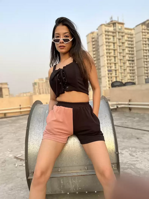 TANDUL  Casual Sleeveless Solid Women Black Top