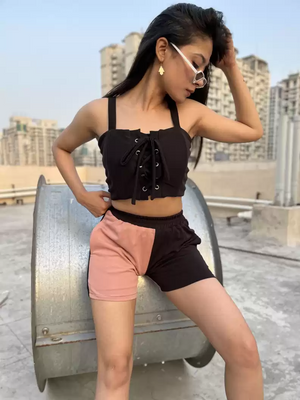 TANDUL  Casual Sleeveless Solid Women Black Top