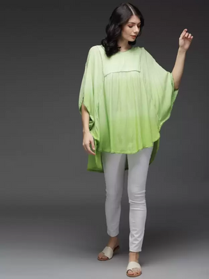 TANDUL  Cotton Crepe Blend Poncho