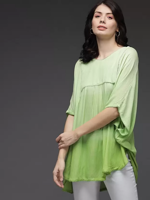 TANDUL  Cotton Crepe Blend Poncho