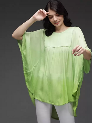 TANDUL  Cotton Crepe Blend Poncho