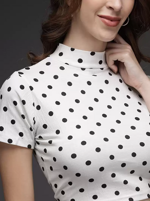 TANDUL  Casual Regular Sleeves Printed Women White Top
